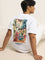 Nuon White Graphic Printed Relaxed-Fit Cotton T-Shirt