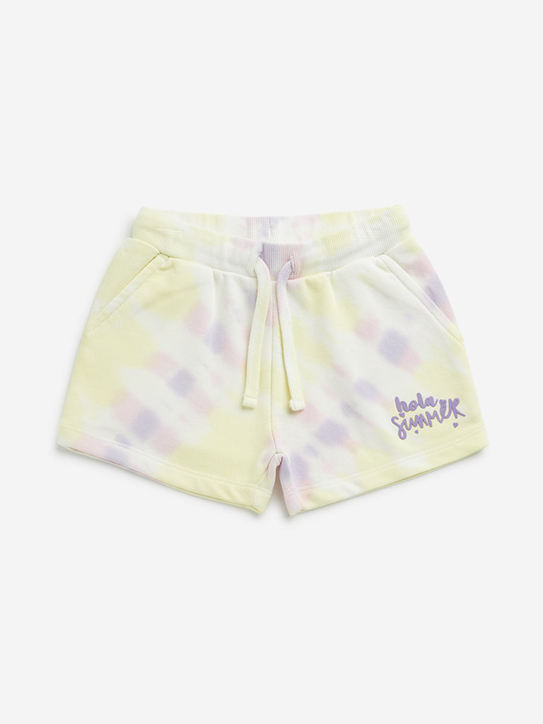 HOP Kids Multicolour Tie-Dye Mid-Rise Shorts