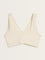 Superstar Off-White Textured Plunge Bra