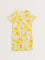 Gia Yellow Floral Printed Straight Cotton Blend Dress