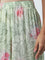 Zuba Light Green Leaf Design High-Rise Palazzos