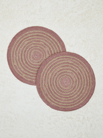 Westside Home Dusty Pink Circular Swirl Placemats (Set of 2)