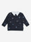 HOP Baby Navy Embroidered Cotton T-Shirt