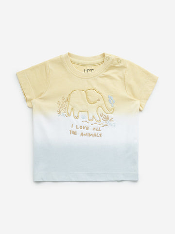 HOP Baby Multicolour Colour-Blocked Design Cotton T-Shirt