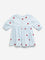 HOP Baby Light Blue Heart Printed A-Line Cotton Dress