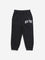 HOP Kids Black Text Printed Mid-Rise Cotton Blend Joggers