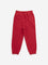 HOP Kids Red Text Printed Mid-Rise Cotton Blend Joggers