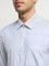 WES Formals Blue Striped Cotton Relaxed-Fit Shirt