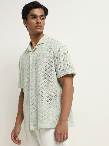 ETA Sage Crochet Detailed Relaxed-Fit Cotton Shirt