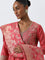 Vark Pink Floral Embroidered Kurta, Skirt and Dupatta Set