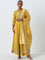 Vark Mustard Embellished Kurta, Skirt and Dupatta Set