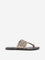 LUNA BLU Dull Gold Braided Kolhapuri Sandals