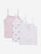 HOP Kids Pink Printed Cotton Camisoles - Pack of 3