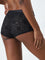 Superstar Black Floral Lace-Detailed Cotton Blend Brief