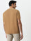 Ascot Tan Self-Textured Relaxed-Fit Cotton T-Shirt