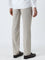 WES Formals Beige Mid-Rise Slim-Fit Trousers