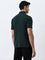 WES Casuals Dark Green Slim-Fit Cotton Blend Polo T-Shirt