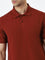 WES Casuals Rust Slim-Fit Cotton Blend Polo T-Shirt