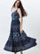 Bombay Paisley Dark Blue Paisley Printed Tiered Dress