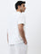 WES Lounge White Solid Relaxed-Fit Cotton T-Shirt