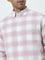 WES Casuals Light Pink Checks Design Relaxed-Fit Cotton Shirt