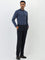 WES Formals Dark Blue Ultra-Slim Fit Cotton Blend Shirt