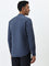 WES Formals Dark Blue Ultra-Slim Fit Cotton Blend Shirt