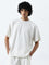 Studiofit Off-White Textured Relaxed-Fit T-Shirt