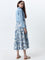 Bombay Paisley Dusty Blue Tiered Cotton Dress with Jacket