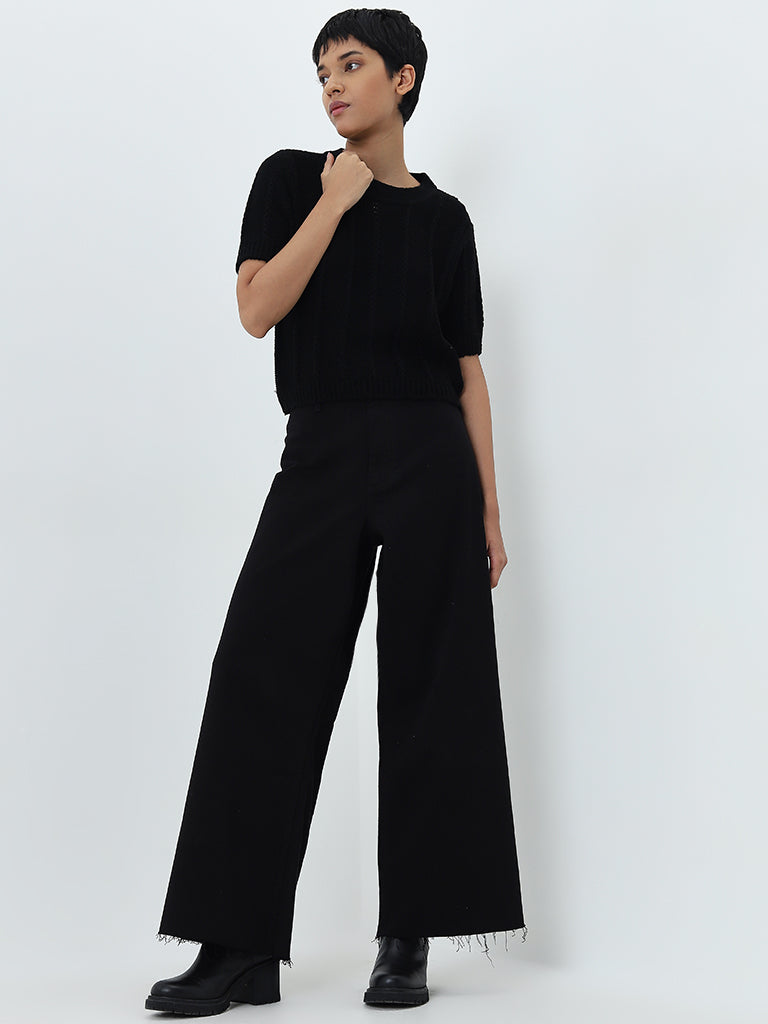 LOV Black Wide Leg - Fit High - Rise Jeans