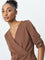 Wardrobe Brown Wrap-Style Top