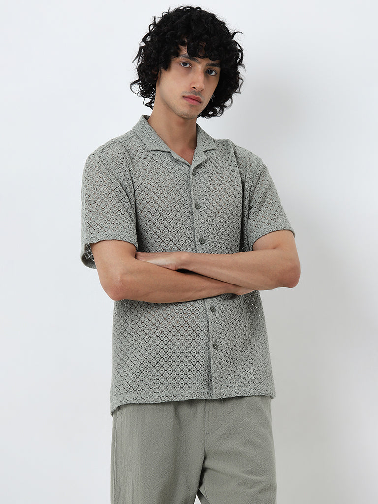 ETA Sage Knitted Relaxed-Fit Cotton Shirt