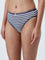 Wunderlove Blue Striped Hi-Leg Cotton Briefs - Pack of 3