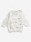 HOP Baby Off-White Embroidered Knitted Sweater