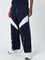 Studiofit Navy High-Rise Cotton Track Pants