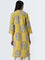 Utsa Yellow Bird Printed Straight Cotton Kurta