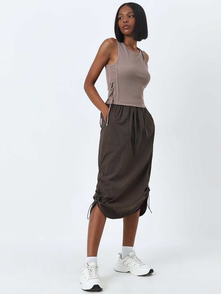 Studiofit Olive High-Rise Midi Skirt