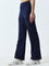 Studiofit Navy High-Rise Cotton Blend Track Pants