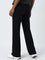 Studiofit Black High-Rise Cotton Blend Track Pants