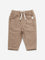 HOP Baby Beige Mid-Rise Cotton Blend Trousers