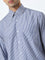 WES Formals Light Navy Striped Relaxed-Fit Shirt