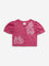 Utsa Kids Dark Pink Floral Embroidered Cotton Ethnic Top (2-8 years)