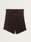 Wunderlove Dark Brown Ribbed Textured High-Rise Shorts