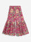 Utsa Kids Dark Pink Floral Printed High-Rise Gharara (2-8 years)