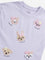 HOP Kids Lilac Animal Embroidered Cotton T-Shirt