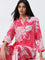 Utsa Pink Floral Printed A-Line Kurti