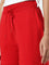 Studiofit Red High-Rise Cotton Blend Track Pants