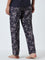 Wunderlove Dark Grey Floral Printed High-Rise Lounge Pants