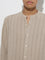 ETA Dark Beige Striped Relaxed-Fit Cotton Shirt