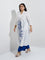 Diza White Tropical-Inspired Cotton A-Line Kurta